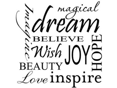 MAGICAL DREAM IMAGINE BELIEVE WISH Wall Decal Quote Words Lettering Decor DIY