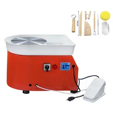 25cm Pottery Wheel Large Tray Table Top Forming Machine Foot Pedal Control 350w
