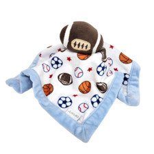 CARTER'S SPORTS BALLS FOOTBALL BABY SECURITY BLANKET STUFFED ANIMAL PLUSH SOFT