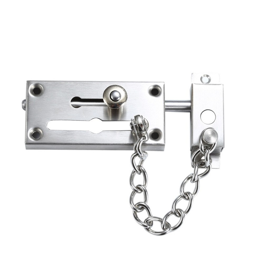 Silver Security Door Chain Apartment And Hotel Door Safe Guard Lock