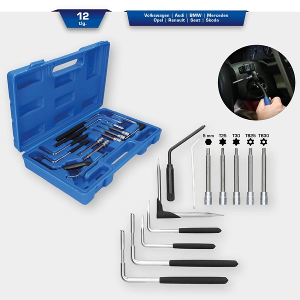 Brilliant Tools Airbag-Demontage-Satz, 12-Tlg FüR Audi, Bmw, Mercedes, Opel Etc.-image