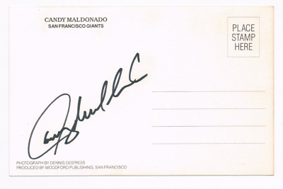 Candy Maldonado 1987 SF Giants Signed autographed Auto Baseball Post ...