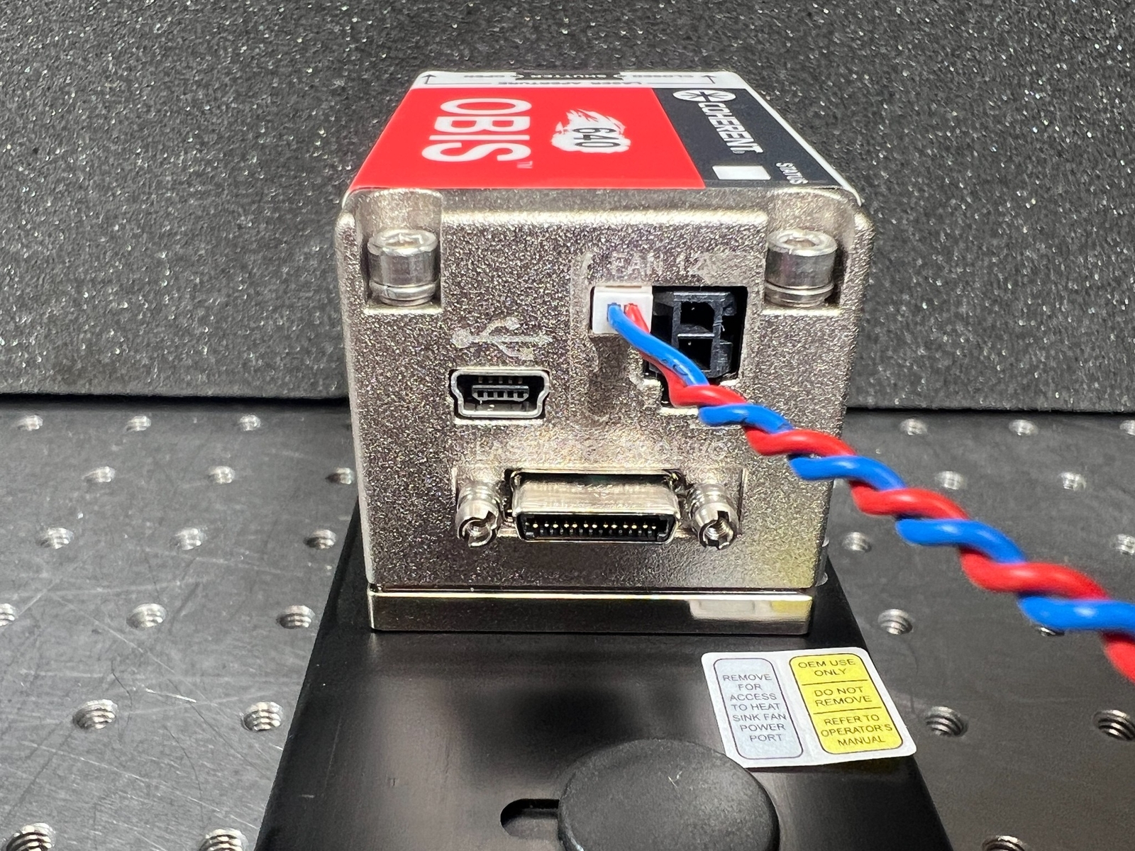 NOS Coherent OBIS LX 640-40C Laser 640nm 40mW w/Heatsink, Power Supply, Warranty