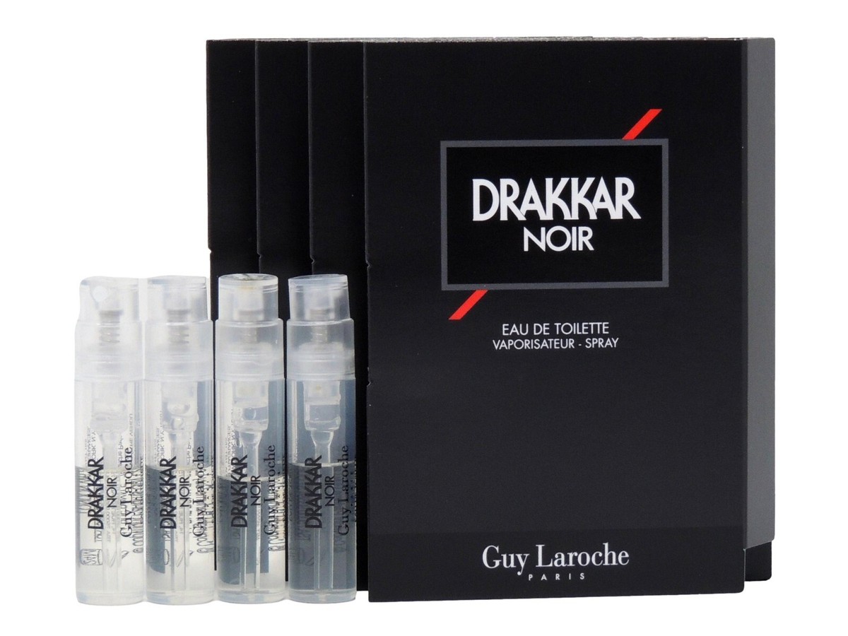 GUY LAROCHE DRAKKAR NOIR EDT 1.2ml .04fl oz x 4 COLOGNE SPRAY