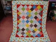 HANDMADE QUILT  DR SEUSS THEME  UNWASHED  52" X 64"