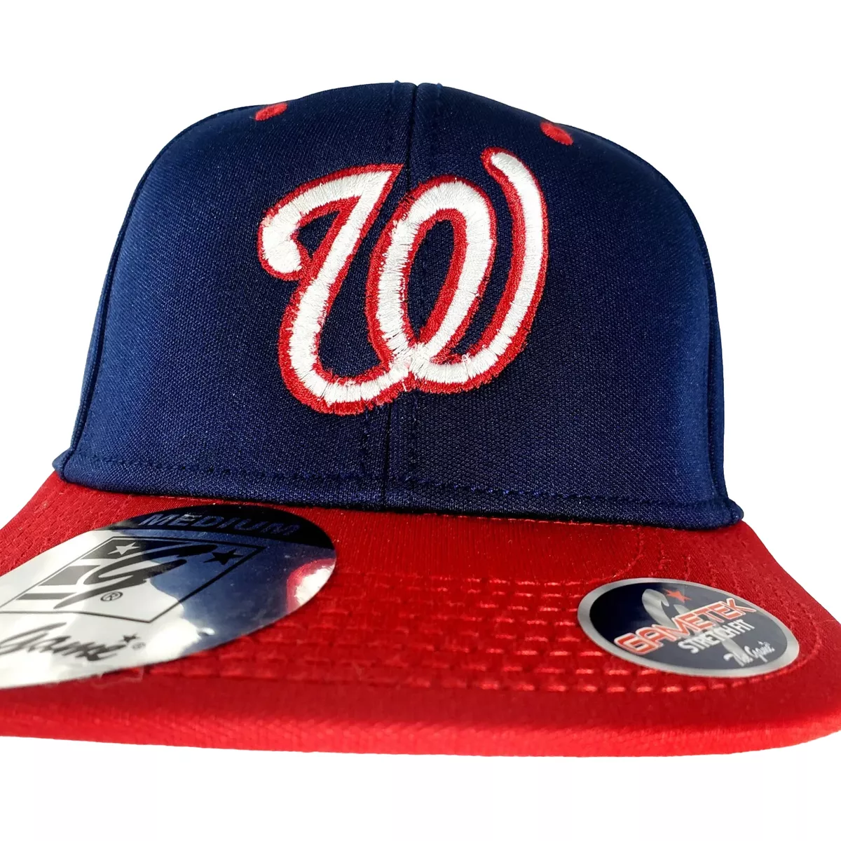 WASHINGTON NATIONALS Hat FlexFit SIZE MEDIUM NAVY BLUE RED NEW