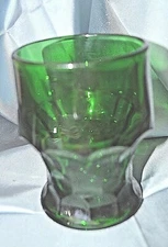 Vintage ANCHOR HOCKING Beverage Glass GEORGIAN GREEN 4.25" Tall
