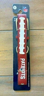 PETS FIRST New England Patriots Dog Collar - LARGE - Football Laces - Official NFL - NWT