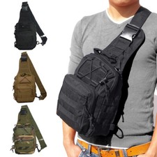 Military Tactical Sling Chest Pack Outdoor Hiking Shoulder Bag Sport Molle Pouch