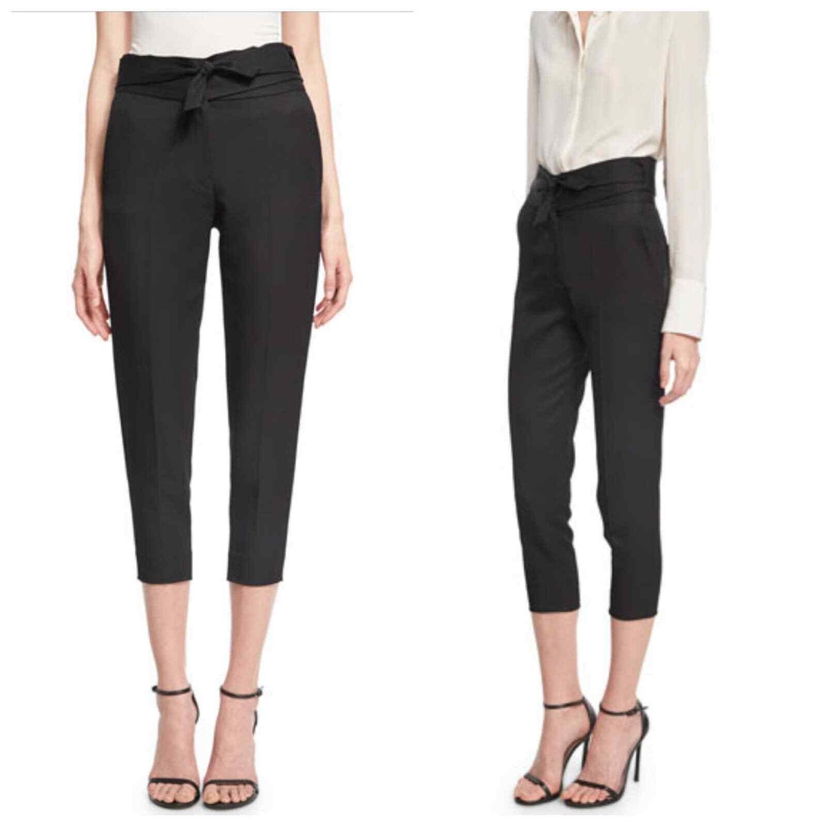 【BAON】Yeoru Ribbon Straight Slacks XL 2XL Size Iro Sheava Cropped High-Rise tie waist Pants Sz 38 US 6 | eBay