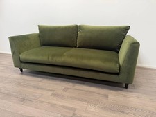 Habitat Aston Velvet 3 Seater Sofa – Green with Black Legs