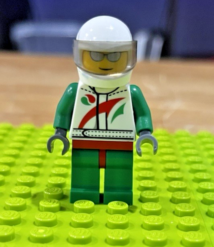 LEGO Minifigure Octan Racer Green Racing Suit Helmet Town City | eBay
