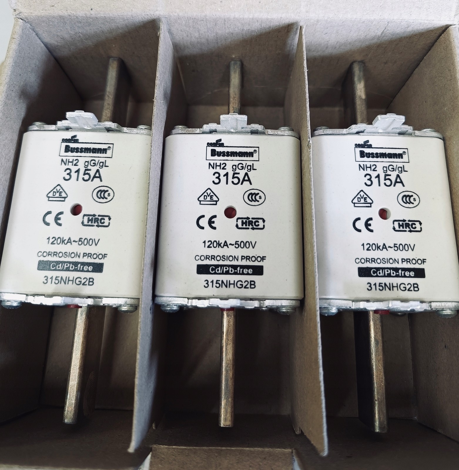 Eaton Bussmann Fuse 315NHG2B 315A 3 Pack