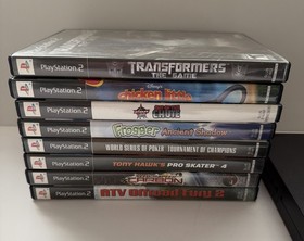 Sony PlayStation 2 PS2 Slim Console Bundle SCPH-70011 W/ Controller & 8 Games