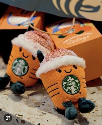 Starbucks Malaysia Exclusive Pumpkin Spiced Latte Siplings Plush Keychain 2025