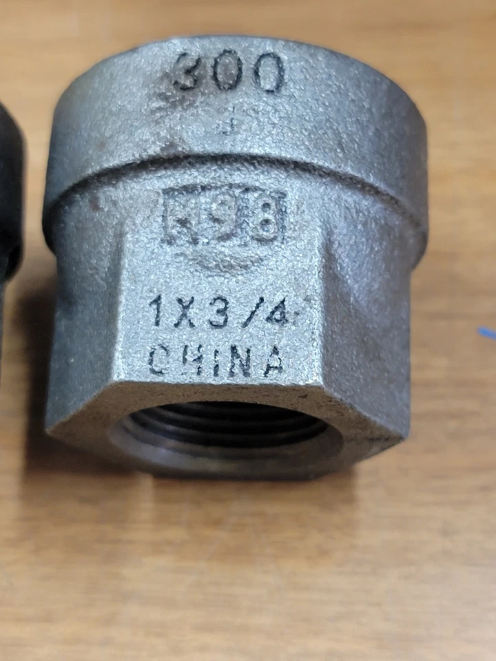 Hex Reducing Coupling Pipe Fitting Ductile Iron 300 # 1" x 3/4", 2pk - Image 2 of 4