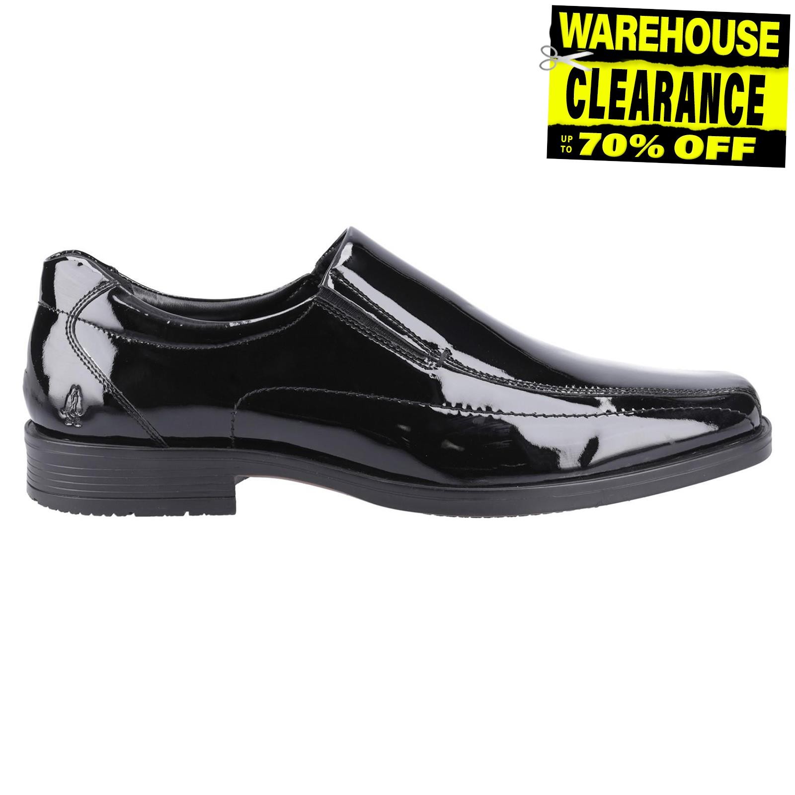 Hush Puppies Brody Mens Shoes  Patent Leather Formal Dress Slip On Shoes Black