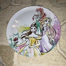 DISNEY Zak Designs Princesses Sketch Plate- Melamine 10"- Ariel Belle Rapunzel