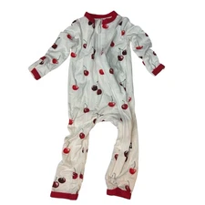 Kyte Baby Zip Cherry Novelty Print Romper Unisex Sleeper Size 0-3 months Bamboo