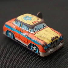 Vintage Japanese Tin Toy Car Taxi Wind Up Time Machine Showa Era