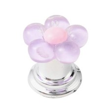 Push to Start Button Cover, Resin Flower Engine Start Stop Crystal Purple