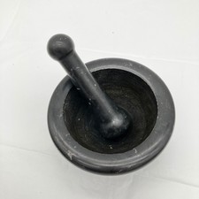 Mortar and Pestle 5in Black Stone Heavyweight Grinder