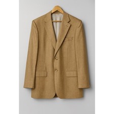 VTG Jhane Barnes Mens Conclave Sportcoat 42L Silk Wool Blend Blazer Camel Tan