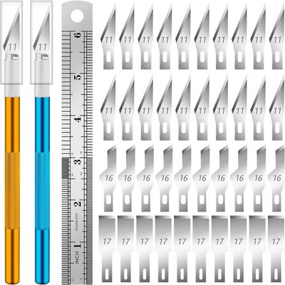 Exacto Knife, 2 Exacto Knives with 40 Spare Exacto Blades, Craft Knife, Hobby