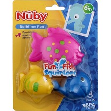 Nuby Fun Fish Squirters, 6m , 3 Ct