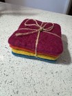 NEW Fair Trade Set 4 x Sheep Wool Felt Nepalese Handmade Coaster Squares — photo 4