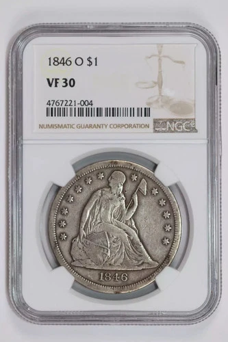 1846-O SEATED LIBERTY DOLLAR NGC VF30