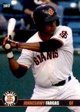 2017 San Jose Giants Grandstand 12 Johneshwy Fargas Carolina Puerto Rico PR Card