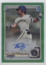 2020 Bowman Draft Chrome Picks Green Refractor 78/99 Freddy Zamora Auto 9hx