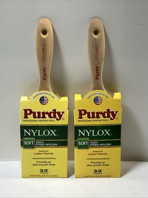 Lot Of (2) Purdy 144380230 Nylox Series Sprig Flat Trim Paint Brush 3 inch