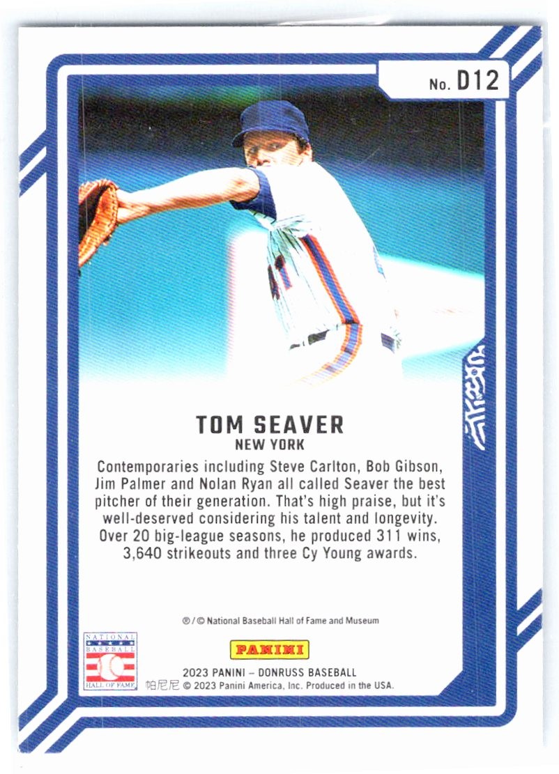 2023 Donruss #D12 Tom Seaver Dominators Rapture | eBay