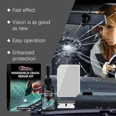 Car Windshield Cracks Gone Glass Repair Fluid, Quick Window Repair Kit 20ML