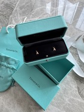 Tiffany & Co. Atlas Diamond X Cross Stud Earrings 18k Rose Gold New / Gift Bag