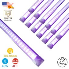 Black Light Fixture 4FT 40W - UV LED with US Plug Easy Installation Glow Party