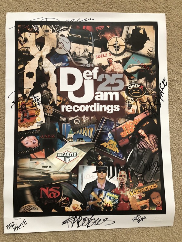Def Jam Records 25th Anniversary Ltd Ed Autographed Numbered Poster Wu Tang #382