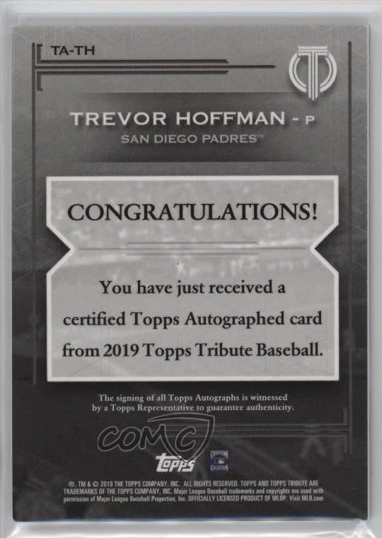2019 Topps Tribute Tribute Auto Blue /150 Trevor Hoffman #TA-TH Auto HOF - Image 2 of 2