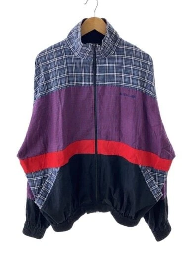 Giacca a vento BALENCIAGA 18AW Poplin check pannello retrò 48 Cotone 533918 