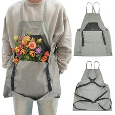 Waterproof Women Gardening Harvest Apron Adjustable Cross Back With Pockets