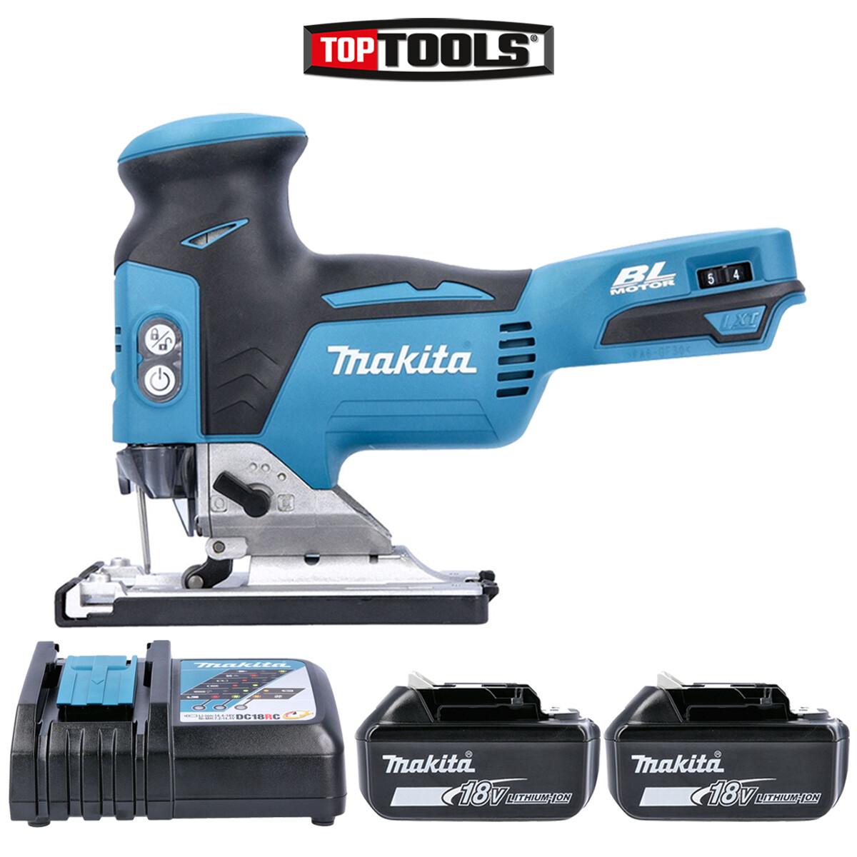 Makita DJV181Z 18V LXT Brushless Jigsaw with 2 x 6.0 Ah Batteries & Charger
