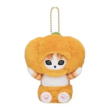 Sanrio Pumpkin Orange Cat Mofusand Plush Key Small Charm Bag Holder Toy Purse