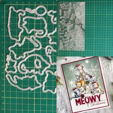 Cats Metal Cutting Dies Stamp Scrapbooking Paper Crafts Embossing Stencil Cut