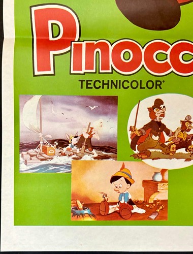 Pinocchio ORIGINAL Australian Daybill Film Poster Walt Disney RARE - Picture 2 of 7