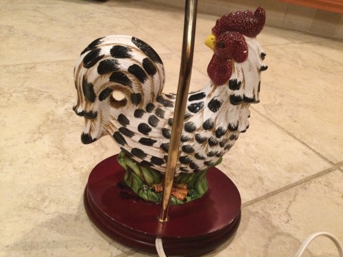 Eclectic Rooster Accent Lamp Ceramic Farmhouse Decor  - Picture 7 of 9