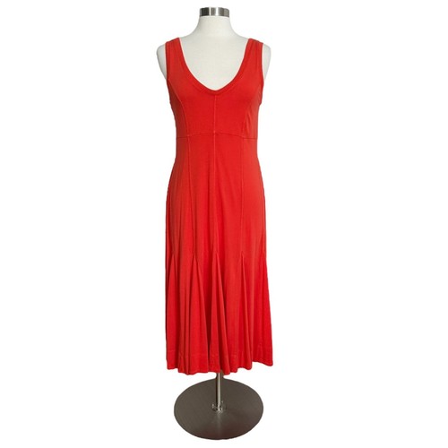 Anthropologie Maeve Size M ABROAD DRESS Red Tomato Girl Midi Tank Dress - Picture 2 of 13