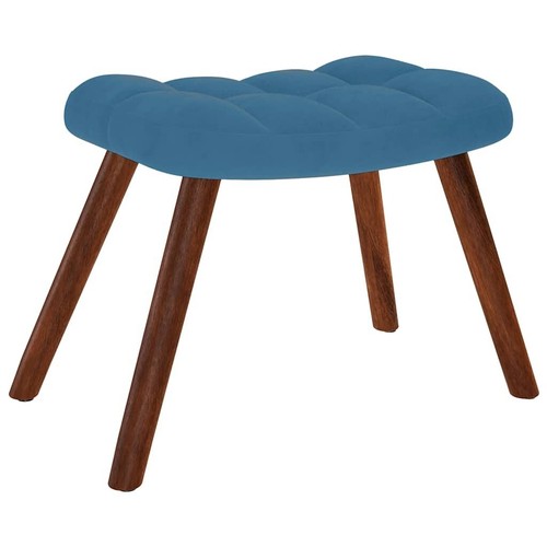 Schaukelstuhl mit Hocker Blauer Samt - Bild 5 von 11