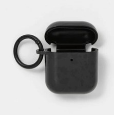 NIP HEYDAY APPLE AIRPODS GEN 1/2 HARDSHELL CASE WITH CLIP BLACK TORT